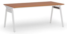 Kancelársky stôl PRIMO SIGMA, 180x90 cm, biela podnož, čerešňa