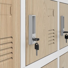 Šatňová skriňa KAROL, 900 x 1850 x 400 mm, Eco Design: biela/dub sonoma