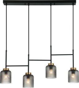 Toolight Toolight, stropné svietidlo 4xE27 APP1266-4CP, čierna, OSW-02421