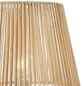 Vonkajšia stojaca lampa biela s béžovým lanovým tienidlom IP44 - Virginia Jayla