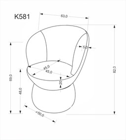 Otočné kreslo K581 popolavo sivé