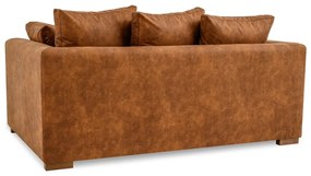 Koňakovohnedá pohovka z imitácie kože 175 cm Hamburg – Scandic