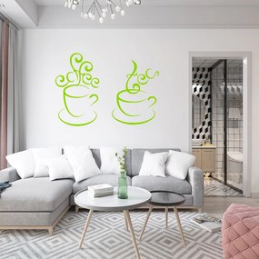 Veselá Stena Samolepka Horúci čaj Farba: zelená, Veľkosť: 80 x 57 cm