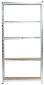 Kovový regál 90x30x180 cm strieborný