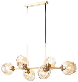 Redo 01-2619 - Luster na lanku PIERCE 6xE27/42W/230V zlatá/dymová