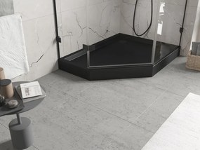 Mexen Flow+, päťuholníková sprchová vanička, pravá, 100 x 80 cm, čierna matná, 46P708010RH