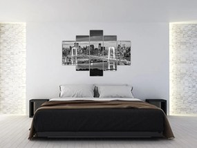Obraz - Čiernobiele veľkomesto (150x105 cm)