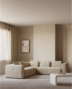 Béžová ženilková rohová pohovka Blok – Kave Home