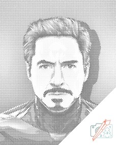 Gario Bodkovanie Tony Stark, Iron Man Rozmery: 40 x 50 cm, Rámovanie: Iba zrolované plátno, Farba bodiek: Čierna