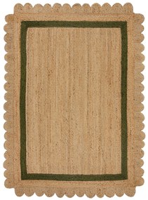 Flair Rugs koberce Kusový koberec Grace Jute Natural/Green - 160x230 cm