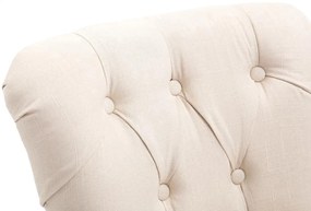 Barová stolička Buckingham - látka, drevené nohy svetlá antik - Krémová