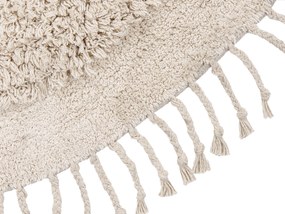 Okrúhly bavlnený koberec ⌀ 140 cm béžový BITLIS Beliani