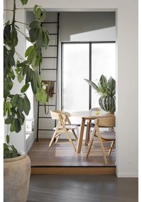 Okrúhly rozkladací jedálenský stôl v dekore duba v prírodnej farbe ø 130 cm Glenside – Rowico