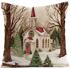 Vianočná obliečka na vankúš WINTER TIME 45x45 cm, farebná