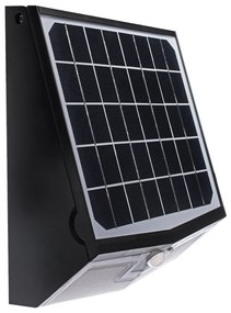 Exteriérové solárne nástenné LED svietidlo Solar, 1x LED 15w, čierna, pohybový senzor, ovládač