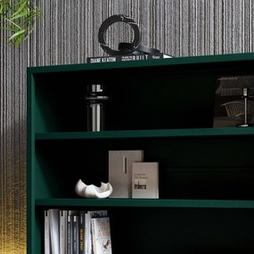 Nízky policový regál LUCA, 1000 x 900 x 350 mm, Modern: fľaškovo zelená farba