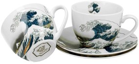 Porcelánová šálka s podšálkou Hokusai The Great Wave 250 ml sada 2ks