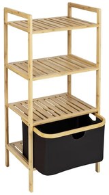 Čierny/prírodný bambusový kúpeľňový regál 44x93,5 cm Ecori - Wenko