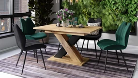 KARO Dub Artisan/Čierna Matná - MODERNÝ ROZKLADACÍ STÔL DO 180 cm!