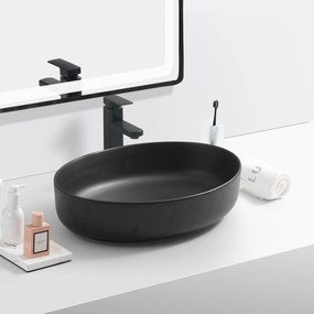 Erga Aadhya, umývadlo na dosku 550x415x140 mm, čierna matná, ERG-V03-9594-M-001-BK