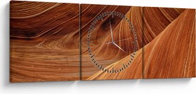 Obraz - Červený piesok (s hodinami) (90x30 cm)