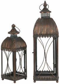 Súprava kovových lampášov Romance, 2 ks, meď