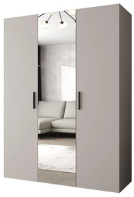 Šatníková skriňa 150 cm Borry 2 (kašmír + čierna). Akcia -20%. Vlastná spoľahlivá doprava až k Vám domov. 1125819