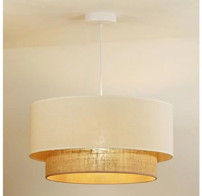 Duolla - Luster na lanku BOHO 1xE27/15W/230V pr. 60 cm béžová/hnedá 601269
