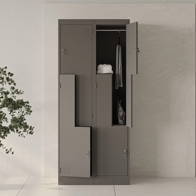 Kovová skriňa typu "L" JULIA, 800 x 1850 x 450 mm, antracitová