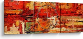Obraz nástennej maľby (s hodinami) (90x30 cm)