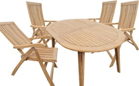 Doppler TECTONA - drevený rozťahovací teakový stôl 150/200x95 cm - 2. KVALITA (N294)