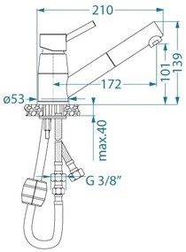 ALVEUS 1150888 - Drezová batéria s vyťahovacou sprškou NANO 13,9 cm chróm