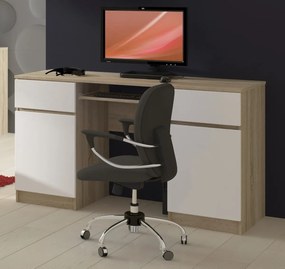 Písací stôl A5 135 cm dub sonoma/biely