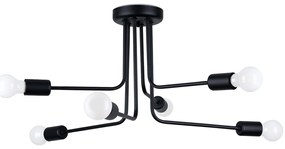 Stropné svietidlo Norah 6, čierne telo svietidla