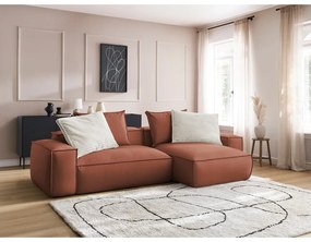 Tmavohnedá rohová pohovka z imitácie kože (variabilná) Boheme – Bobochic Paris