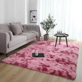 Protišmykový koberec SHAGGY ombré, červený