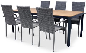 Záhradný jedálenský set Milano + 6x ratanová stolička Paris PREMIUM
