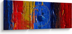 Obraz maliarskych farieb (s hodinami) (90x30 cm)