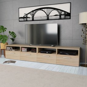 TV stolíky, 2 ks, drevotrieska, 95x35x36 cm, dubová farba