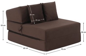 Skladacie kreslo/matrac PELOS, hnedá