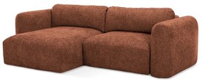 Terakotová ženilková rozkladacia/s úložným priestorom rohová pohovka (ľavý roh/s leňoškou) Mele – Makamii