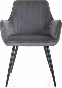 SI Jablkový zamatový stolička sivý