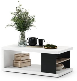 Kávový stolík LANA biely - konferenčný stolík s policou