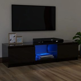 TV skrinka s LED svetlami lesklá čierna 120x30x35,5 cm