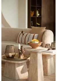 Béžový konferenčný stolík s doskou z kameňa 60x60 cm Kepami – Light &amp; Living