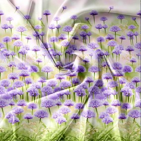 3D Obliečky PURPLE FLOWERS zelené Rozmer obliečky: 70 x 80 cm | 140 x 200 cm