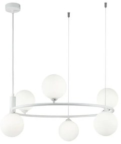Maytoni MOD013PL-06W - Luster na lanku RING 6xG9/25W/230V biela