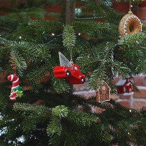 Závesná vianočná dekorácia EVI RED auto 802350