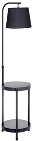Stojacia lampa so stolíkom 1xE27/60W/230V USB čierna