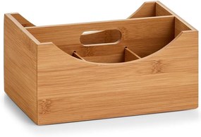 Bambusový úložný box s rúčkou, triediaci, 4 priehradky MARGAS, 25x18x12